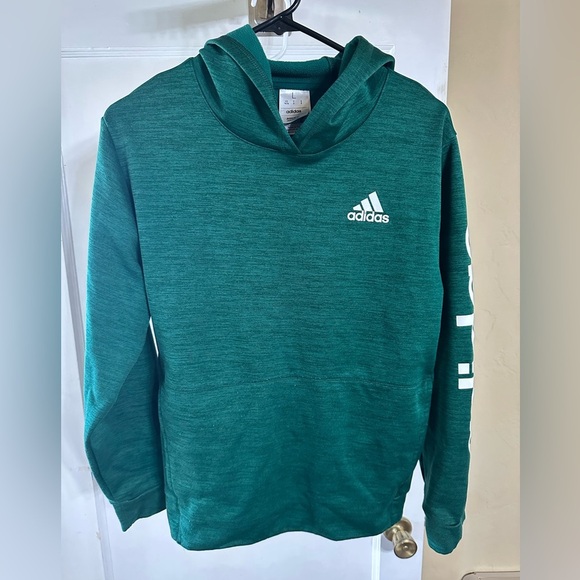 Kids Adidas Green Hoodie Sweater - Picture 1 of 6